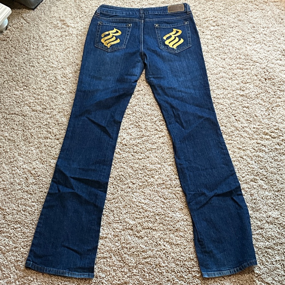 RocaWear Blue Denim Jeans with Gold Accents